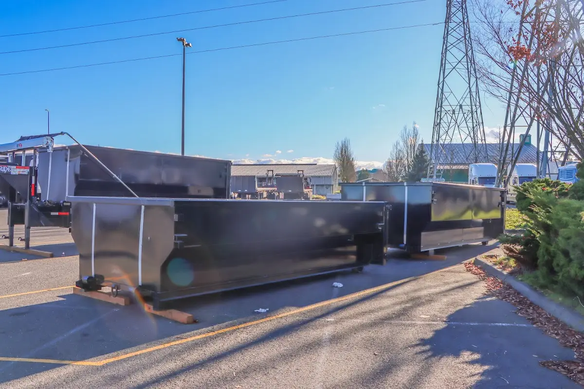 Roll-off dumpster ready for waste disposal at job site for Residential Dumpster Rental in Montgomery Village